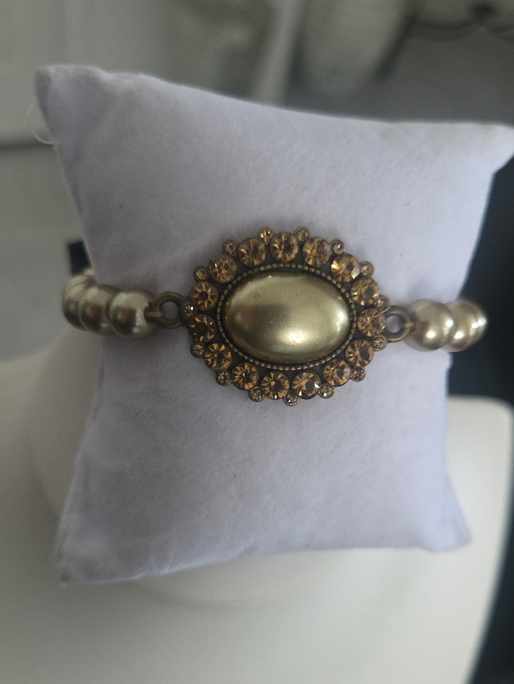 Paparazzi Antique Gold Brsss Gem Bracelet NWT